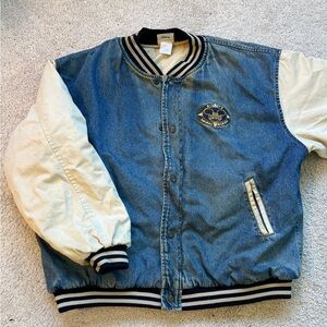 SOLD Vintage Blue and Cream Varsity Disney Animal Kingdom Jacket